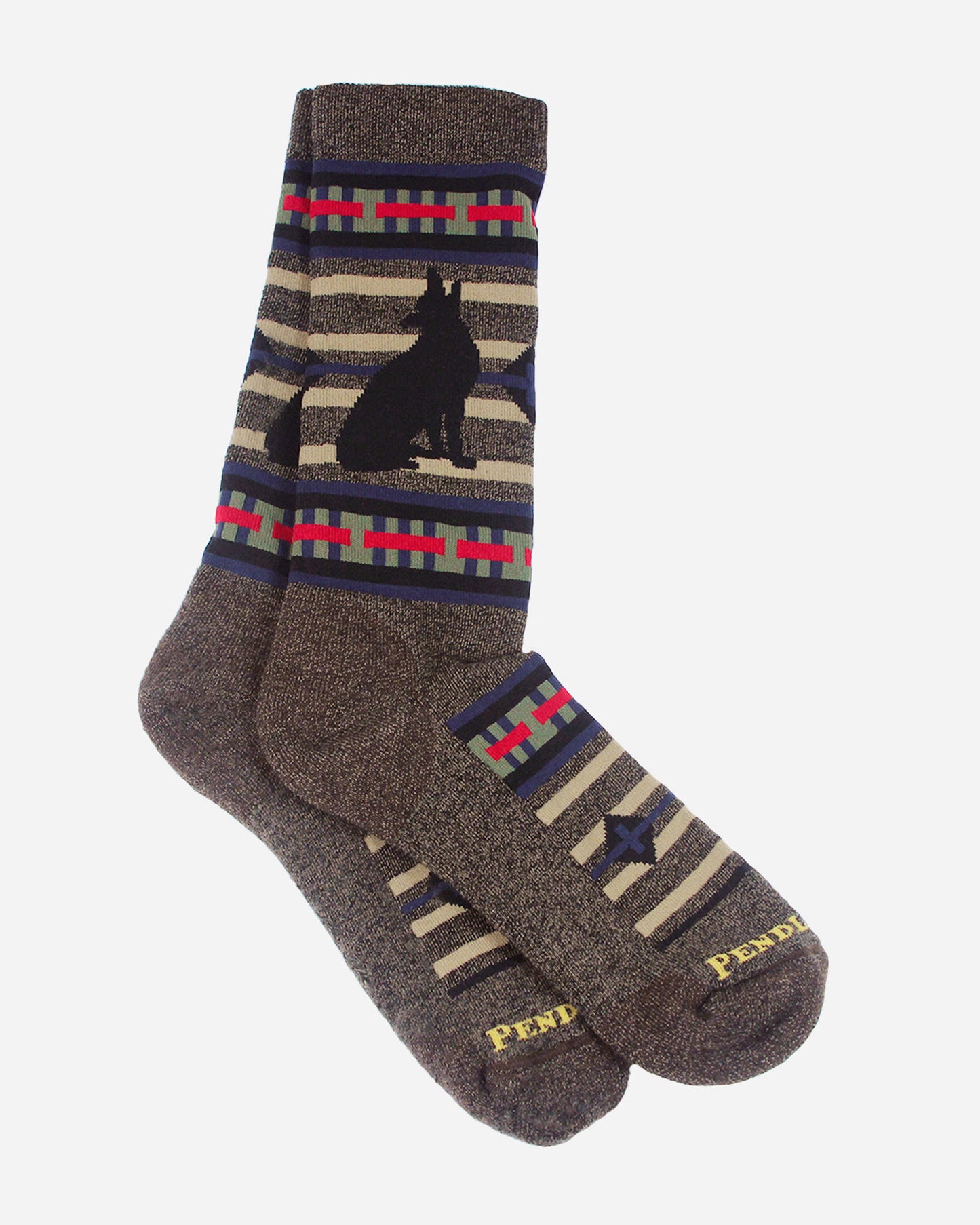 LOBO WOLF WOOL BLEND CREW SOCKS, UNISEX