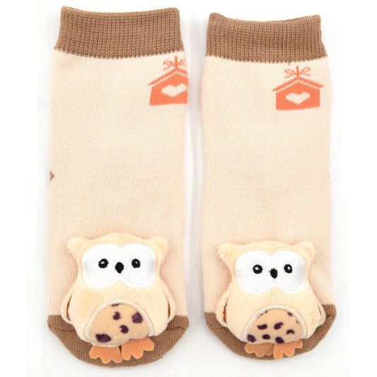 Wise Owl Boogie Toes - Baby Rattle Socks