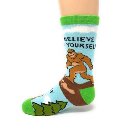 Believe  Kid's Funny Sasquatch Crew Socks