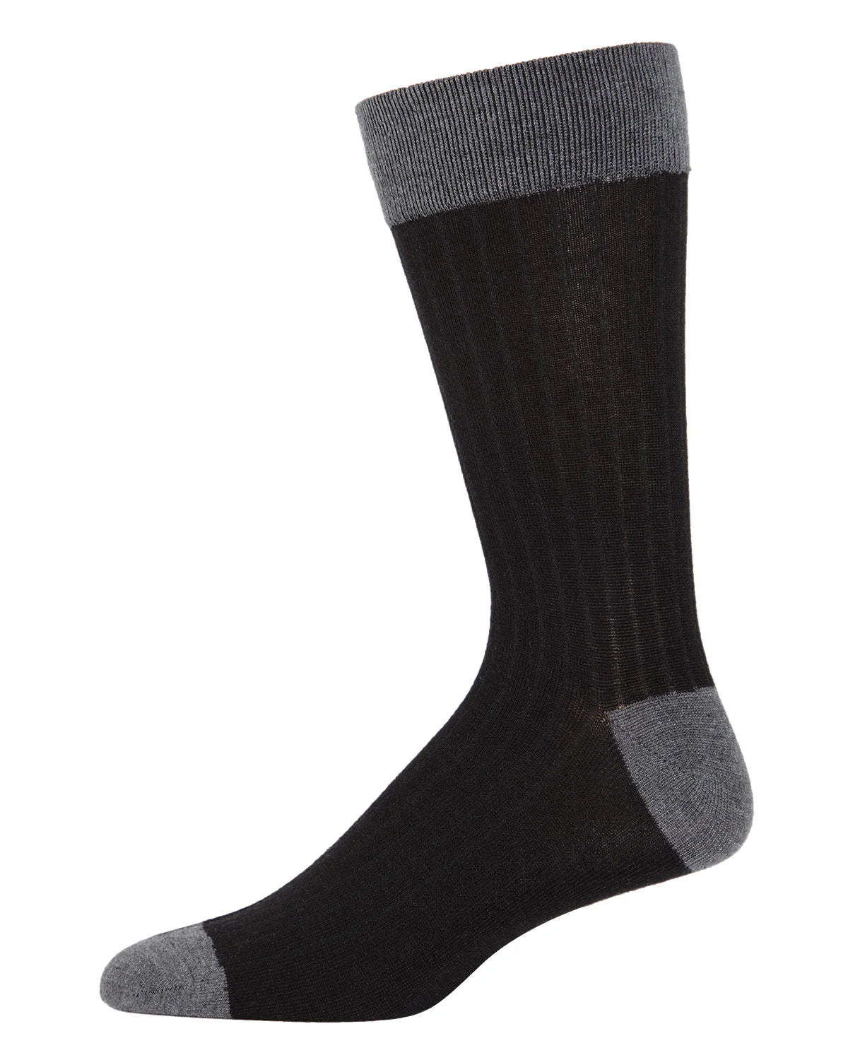 MEN'S RIB KNIT LUXURIOUSLY SOFT CASHMERE CREW SOCKS