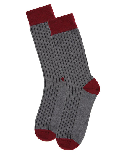 MEN'S RIB KNIT LUXURIOUSLY SOFT CASHMERE CREW SOCKS