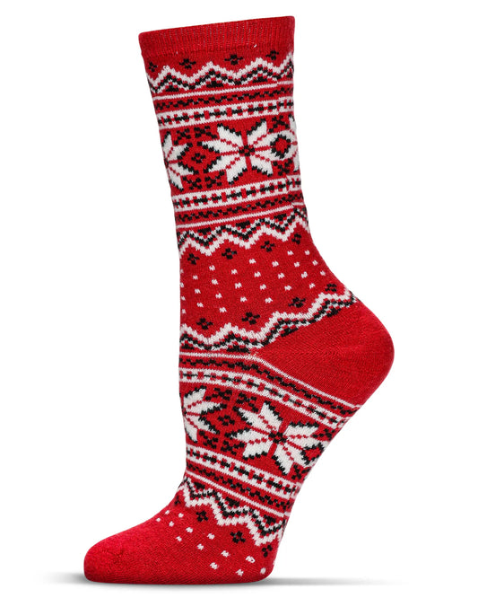 WOMEN'S SOFT FAIR ISLE CASHMERE BLEND CREW SOCKS