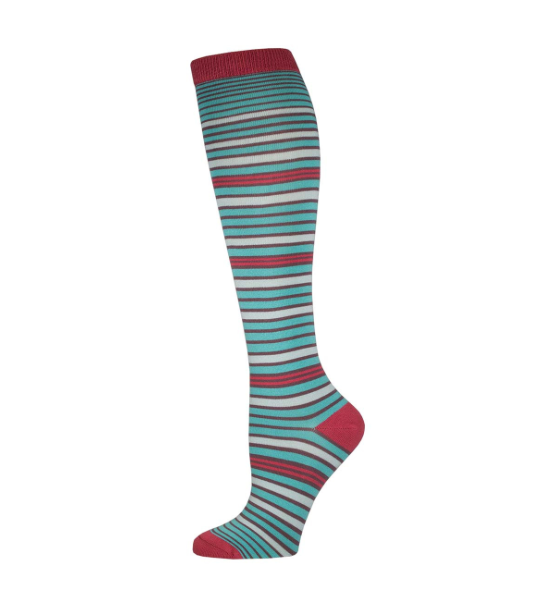 MULTI STRIPE, WOMEN'S BAMBOO KNEE HIGH